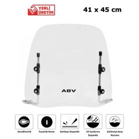 ABV Universal 41x45 cm Bağlantı Ekipmanlı Şeffaf Siperlik