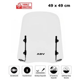 ABV Universal 49x49 cm Bağlantı Ekipmanlı Şeffaf Siperlik