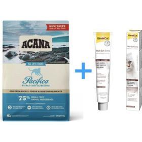 Acana Pacifica Tahılsız Balıklı 1.8 kg Yetişkin Kuru Kedi Maması + Soft Extra 100 gr Malt
