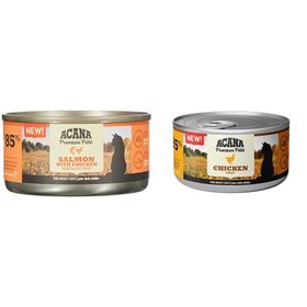 Acana Premium Pate Somonlu ve Tavuklu 85 gr Konserve Yaş Kedi Maması ve Premium Pate Ezme Tavuklu 85 gr Konserve Yaş Kedi Maması