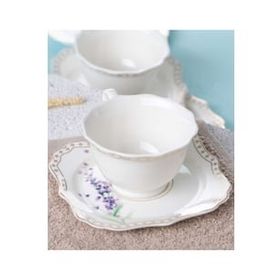 Acar 0120 Love Garden 6'lı Kare Kahve Fincan Takımı