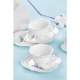 Acar 0120 Love Garden 6'lı Kare Kahve Fincan Takımı
