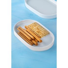 Acar 20,5 cm Bianco Perla Oval Sunum Kayık Tabak