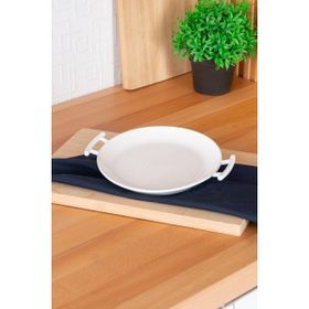Acar 22.5 cm Bianco Perla Yuvarlak Kulplu Servis Tabak