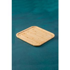 Acar 25 20 cm Bambu Kare Sunumluk Tabak