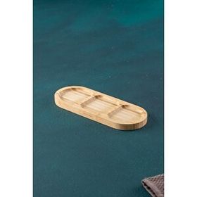 Acar 25 cm Bambu 3 Bölmeli Sunum Tabak
