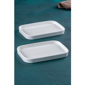 Acar 25 cm Bianco Perla Porselen Dikdörtgen Tabak