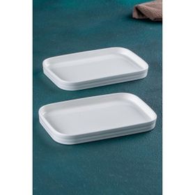 Acar 25 cm Bianco Perla Porselen Dikdörtgen Tabak
