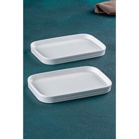 Acar 25 cm Bianco Perla Porselen Dikdörtgen Tabak