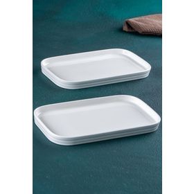 Acar 25 cm Bianco Perla Porselen Dikdörtgen Tabak