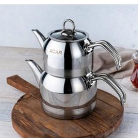 Acar 311 Inox Armin Orta Boy Çelik Çaydanlık Takımı