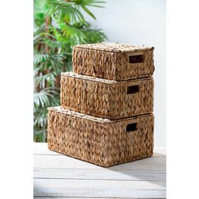 Acar 314 Wicker 3'lü Dekoratif Hasır Sepet