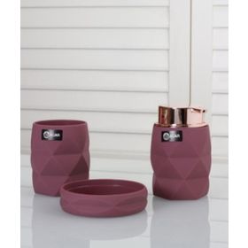 Acar 3'lü Bordo Akrilik Kristal Model Banyo Seti