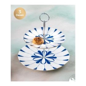 Acar 5585 Toby Fiori 19 cm Porselen Katlı Kurabiyelik