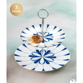 Acar 5585 Toby Fiori 19 cm Porselen Katlı Kurabiyelik