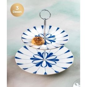 Acar 5585 Toby Fiori 19 cm Porselen Katlı Kurabiyelik
