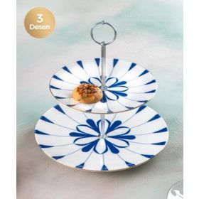 Acar 5585 Toby Fiori 19 cm Porselen Katlı Kurabiyelik