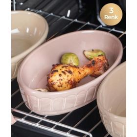 Acar 5599 Mina 26 cm Porselen Oval Fırın Kabı