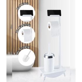 Acar 5686 Beyaz Silikon Fırçalı Wc Seti