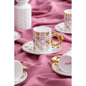 Acar 6013 Juliette 6'lı Pembe Fincan Takımı