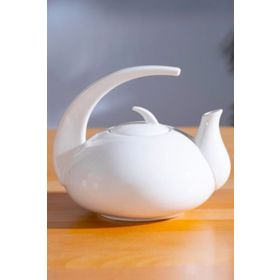 Acar 850 ml Beyaz Safira Collection Porselen Bitki Çayı Demliği Çaydanlık