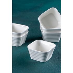 Acar 9 cm Bianco Perla Porselen Kare Kase