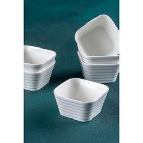 Acar 9 cm Bianco Perla Porselen Kare Kase