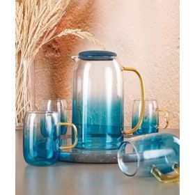 Acar 92 1500 ml Mavi Cam Sürahi Seti