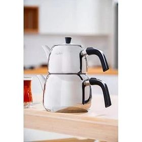 Acar Alvez AR-08588 Siyah Aile Boy Çelik Çaydanlık Takımı