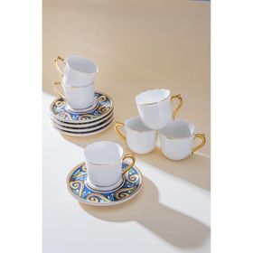 Acar Alviera 6 Kişilik 90 ml Porselen Kahve Fincan Takımı