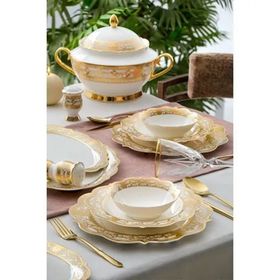 Acar Astoria 60 Parça 12 Kişilik Gold Porselen Yemek Takımı