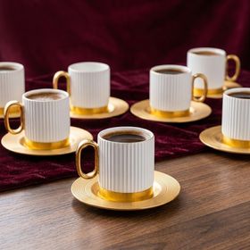 Acar Aurora 6 Kişilik 90 ml Porselen Kahve Fincanı Takımı