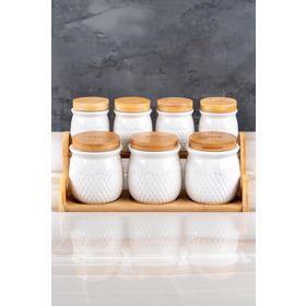 Acar Bamboo 8 Parça Standlı Porselen Baharat Takımı