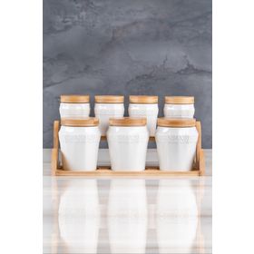 Acar Bamboo 8 Parça Standlı Porselen Baharat Takımı