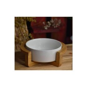 Acar Bambu Standlı 13 cm Porselen Yuvarlak Servis Kasesi