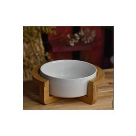 Acar Bambu Standlı 13 cm Porselen Yuvarlak Servis Kasesi
