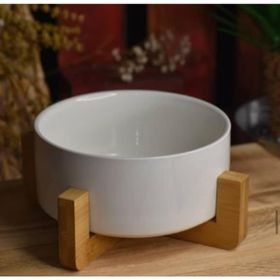 Acar Bambu Standlı Porselen Yuvarlak 15 cm Servis Kasesi