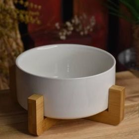 Acar Bambu Standlı Porselen Yuvarlak 15 cm Servis Kasesi
