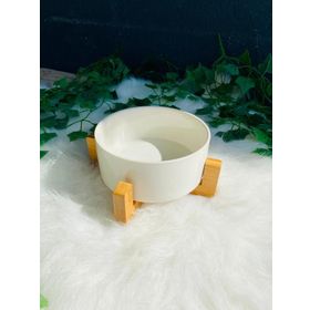 Acar Bambu Standlı Porselen Yuvarlak 15 cm Servis Kasesi