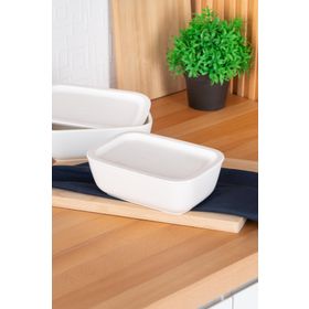 Acar Bianco 19 cm Perla Dikdörtgen Kapaklı Kase