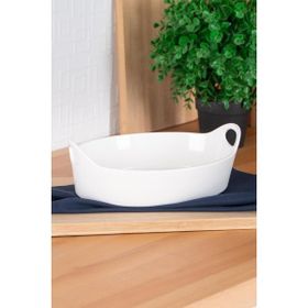 Acar Bianco Perla 26 cm Oval Kulplu Kase