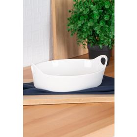 Acar Bianco Perla 26 cm Oval Kulplu Kase
