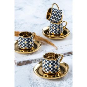 Acar Celine Çok Renkli 6 Kişilik Kahve Fincanı Takımı