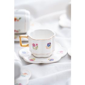 Acar Dahlia 6 Kişilik 90 ml Porselen Kahve Fincanı Takımı