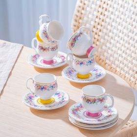 Acar Despina 6 Kişilik Porselen 90 ml Kahve Fincan Takımı