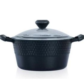 Acar Diamente Döküm Granit 24 cm Derin Tencere Siyah