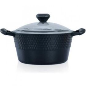 Acar Diamente Döküm Granit 28 cm Siyah Derin Tencere