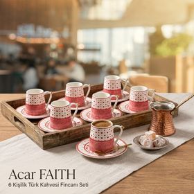 Acar Faith 6 Kişilik Türk Kahvesi Fincan Takımı