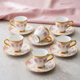 Acar Francis 6 Kişilik 90 ml Porselen Kahve Fincanı Takımı