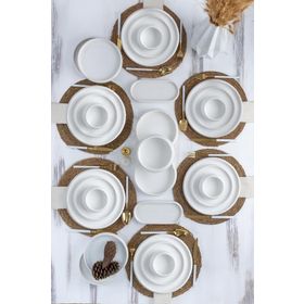 Acar Full Moon Beyaz Sade 6 Kişilik 27 Parça Yemek Takımı